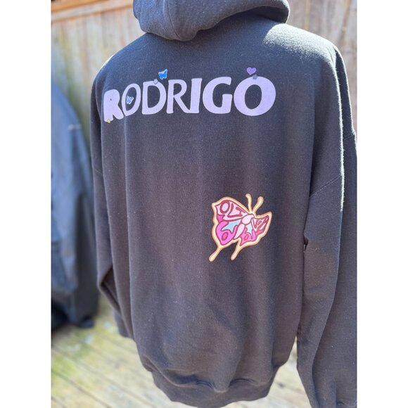 Olivia Rodrigo Sour Tour Black Hoodie with Tour Name on Front, All Over Graphics - Picture 3 of 9
